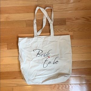 NWT Bride to Be canvas tote
